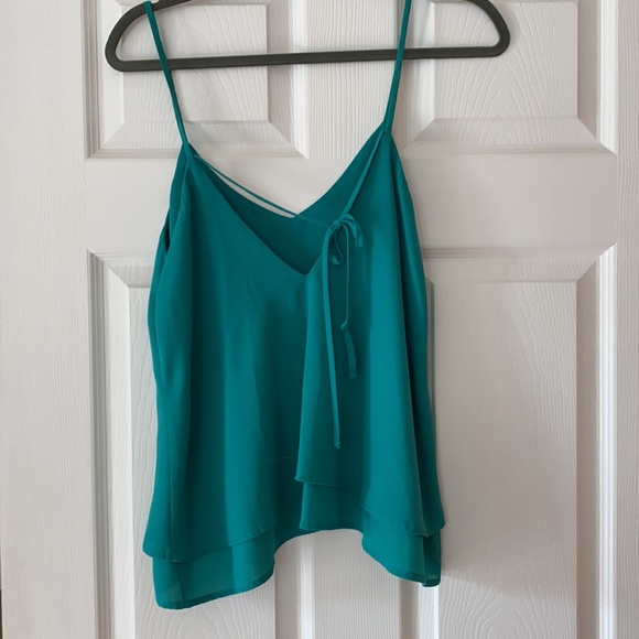 Teal tie back tank - Picture 2 of 2
